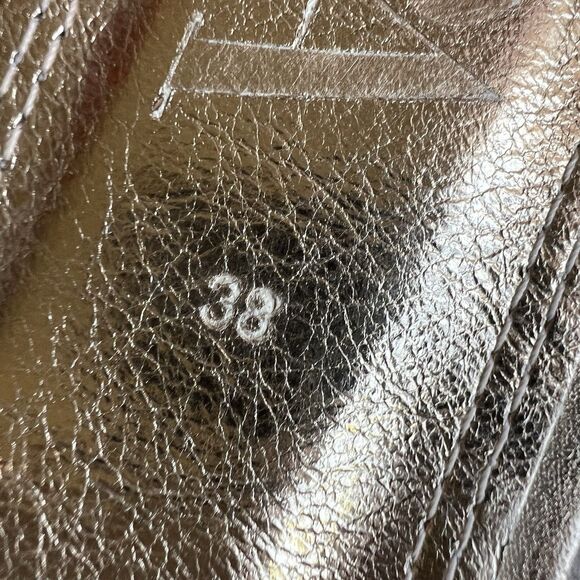 Zara Metallic Gold Low Heel Strappy Sandal Women EU 38 US 7.5 Casual Resort - Picture 15 of 16